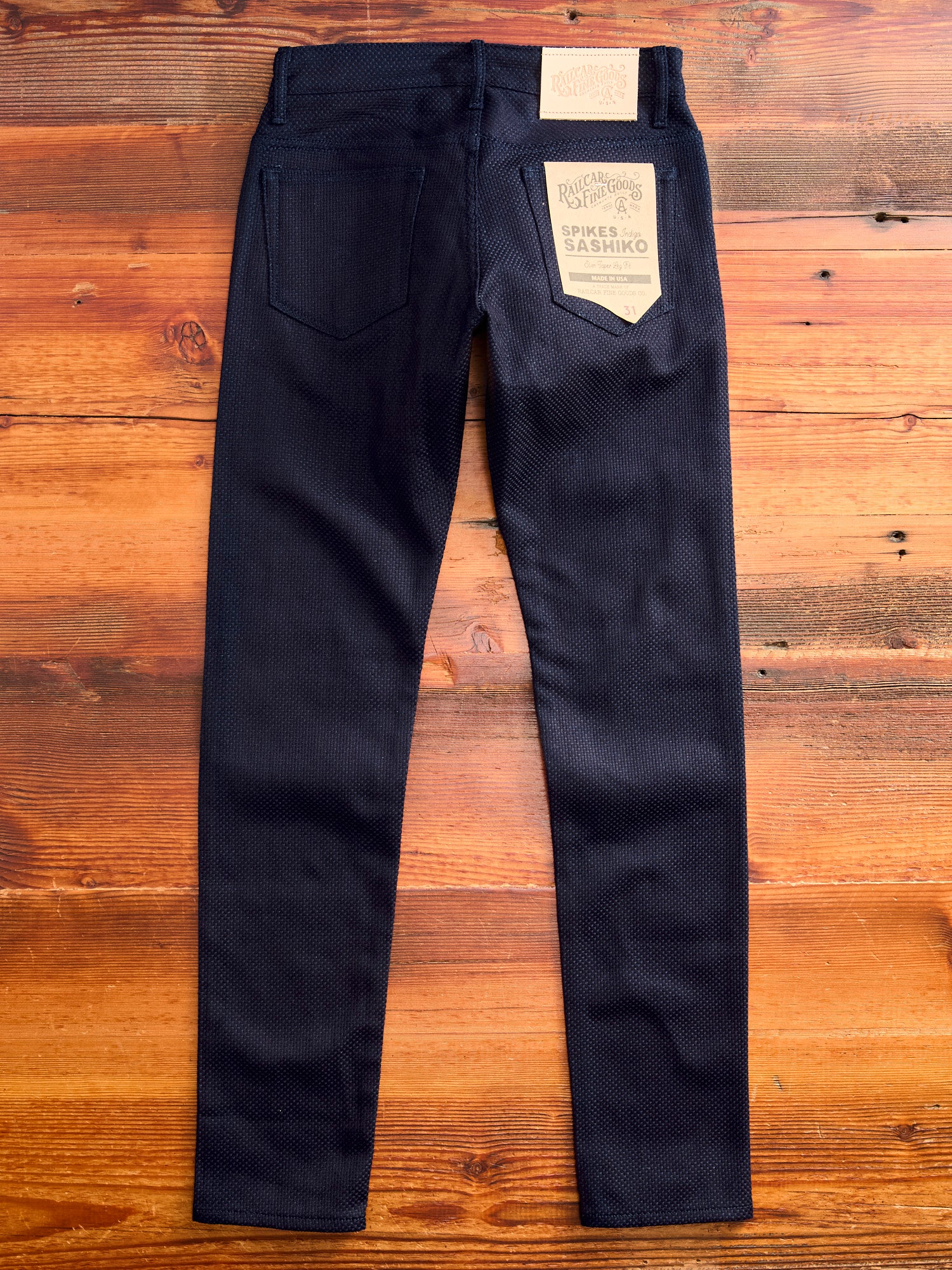 12oz Sashiko Indigo Denim - Spikes Fit