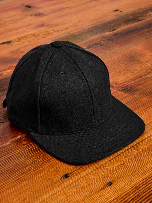 Baseball Hat in Black Wool