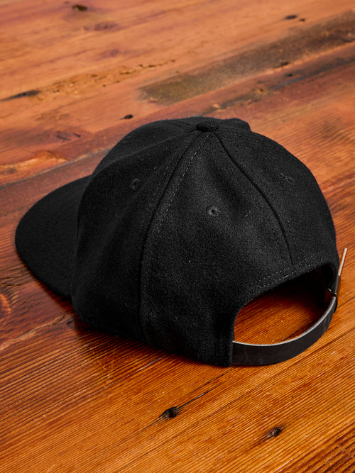 Baseball Hat in Black Wool