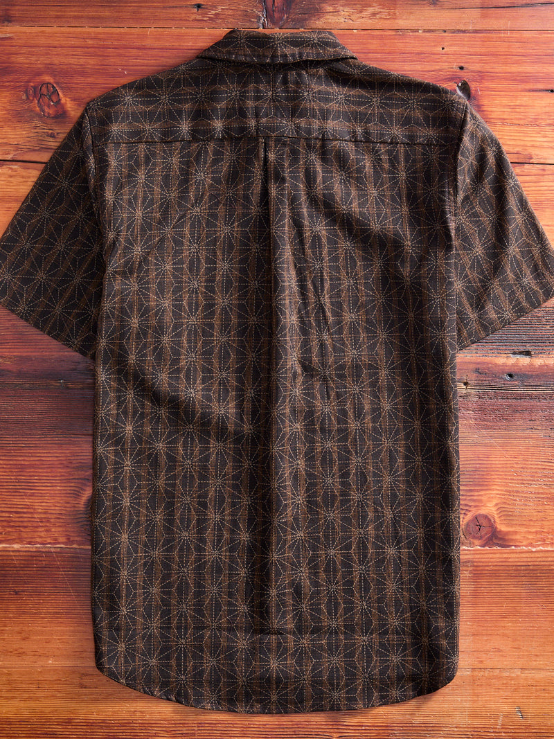 "Asanoha Star" Oxford Shirt in Brown