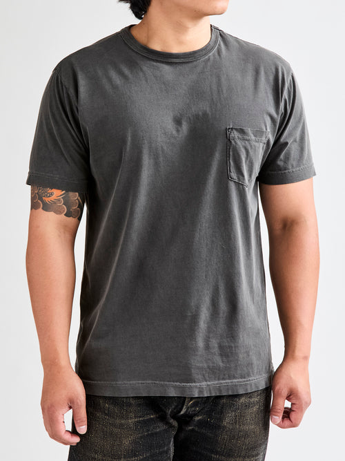 Garment Dyed Pocket T-Shirt in Smoke