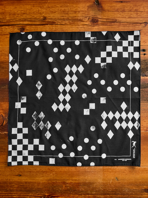 Printed Bandana in Black Geometry