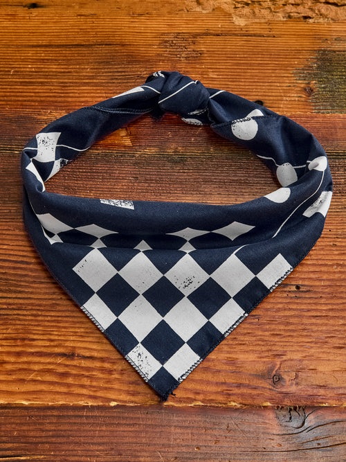 Printed Bandana in Navy Geometry