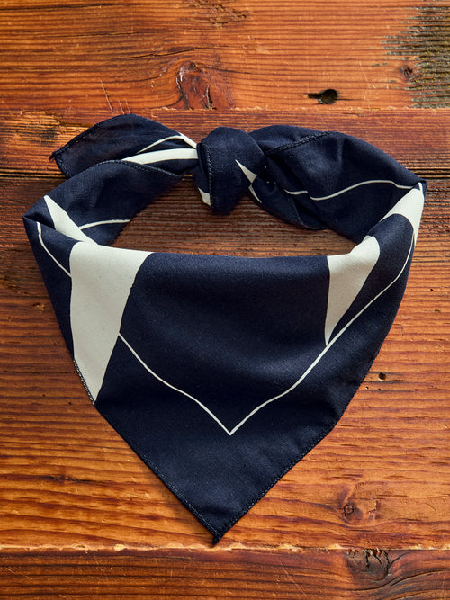 Printed Bandana in Navy Lightning