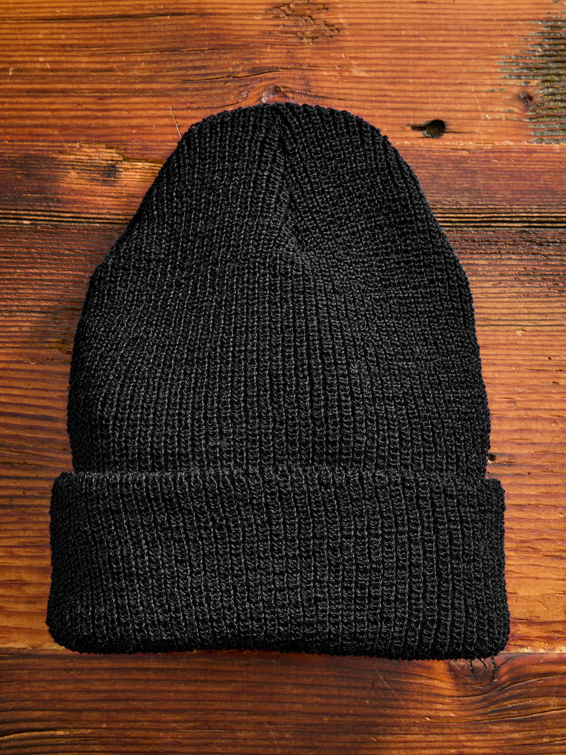 Wool Watch Cap in Black