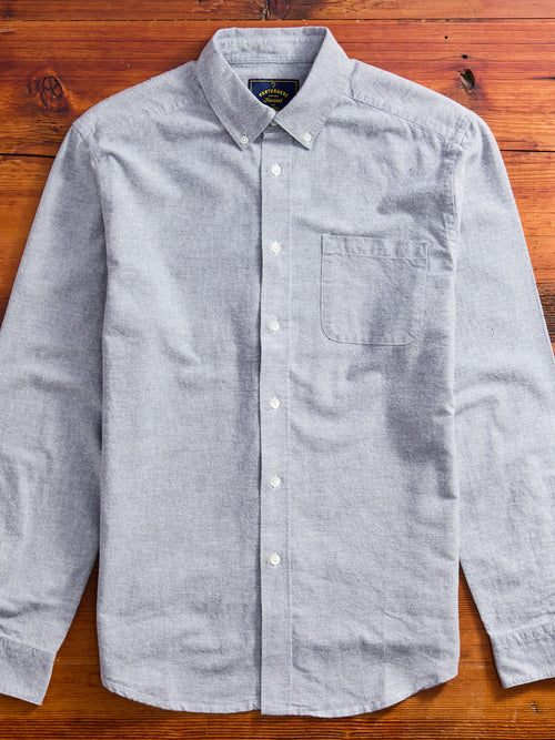 Brushed Oxford Button-Up Shirt in Blue