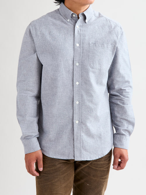 Brushed Oxford Button-Up Shirt in Blue