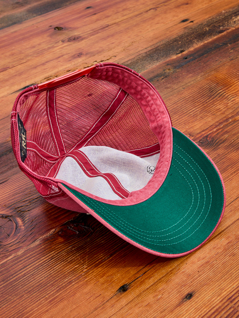 Double RL Trucker Cap in Faded Red