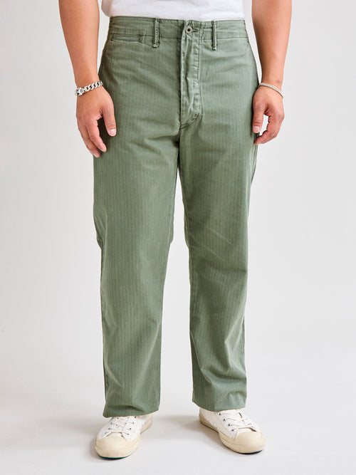 Herringbone Twill Field Pants in Washed Olive