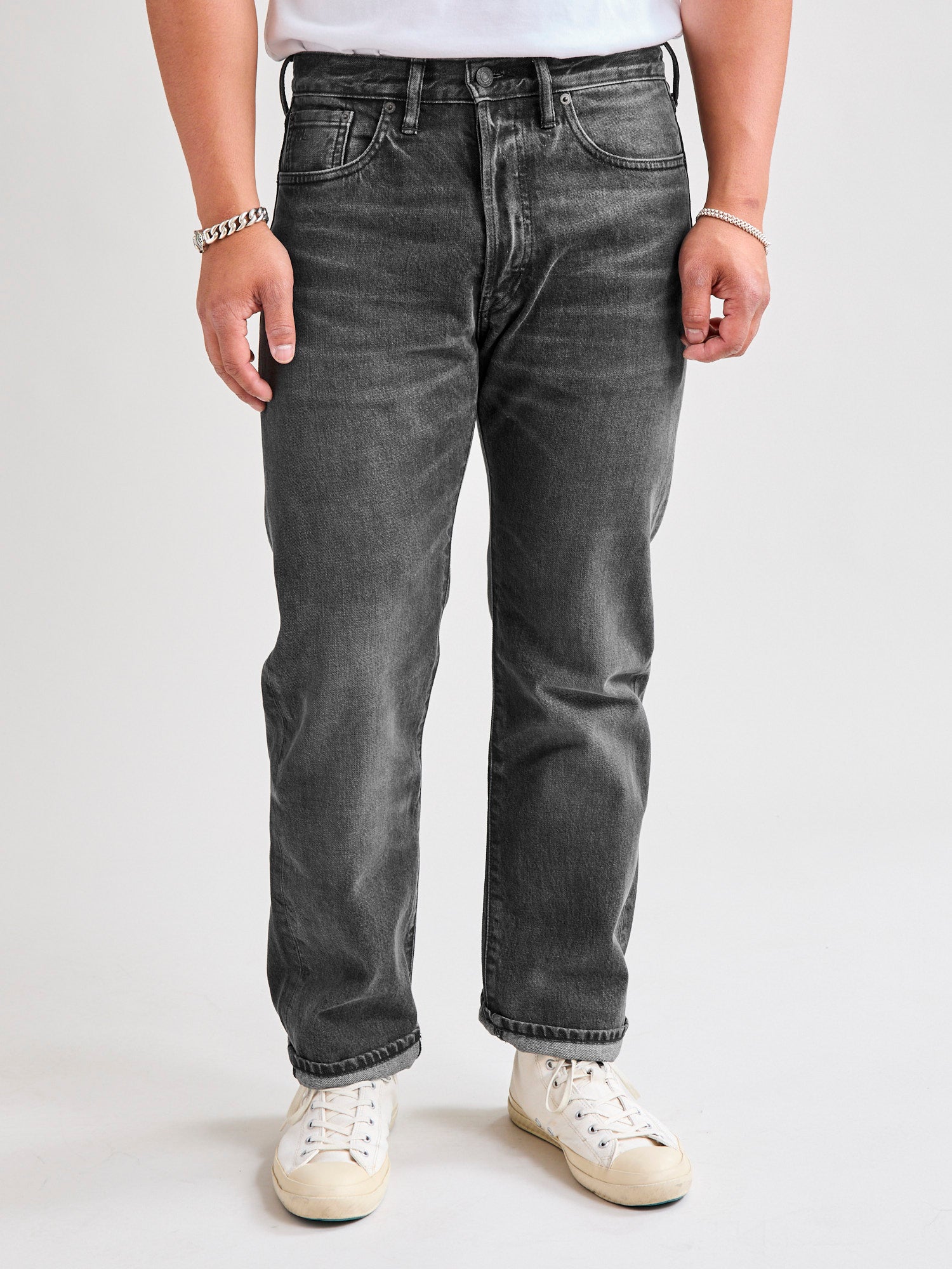 Dusty Black 13oz Washed Denim Straight Fit Blue Owl Workshop