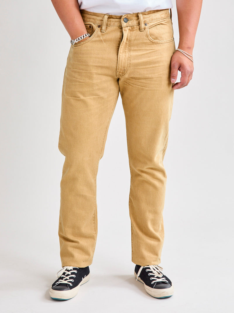 Vintage Tan 13.6oz Washed Denim - High Slim Fit