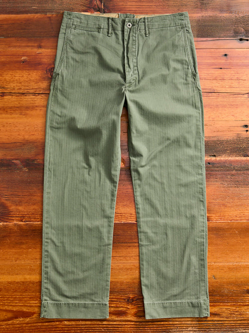 Herringbone Twill Field Pants in Washed Olive