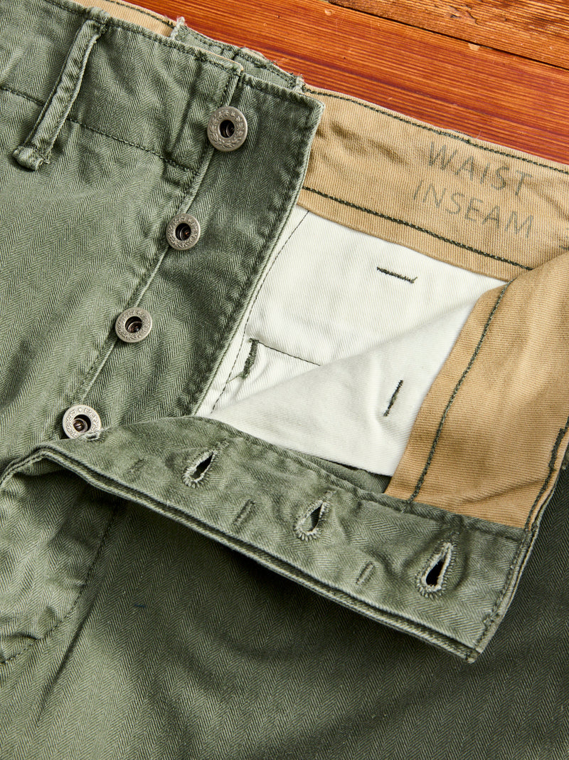 Herringbone Twill Field Pants in Washed Olive