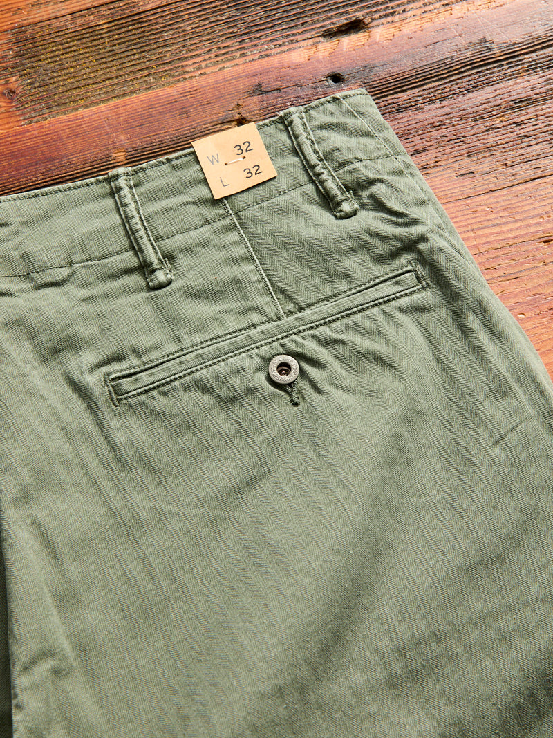 Herringbone Twill Field Pants in Washed Olive