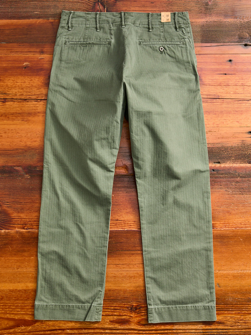 Herringbone Twill Field Pants in Washed Olive