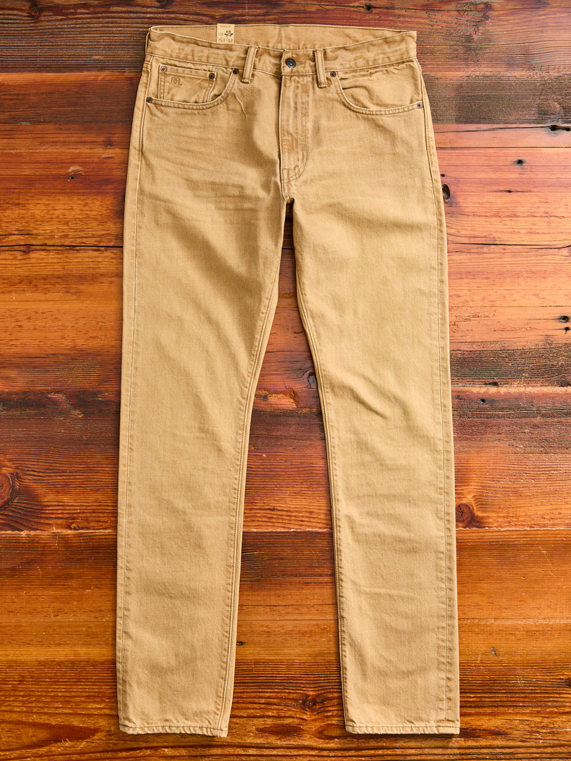 Vintage Tan 13.6oz Washed Denim - High Slim Fit