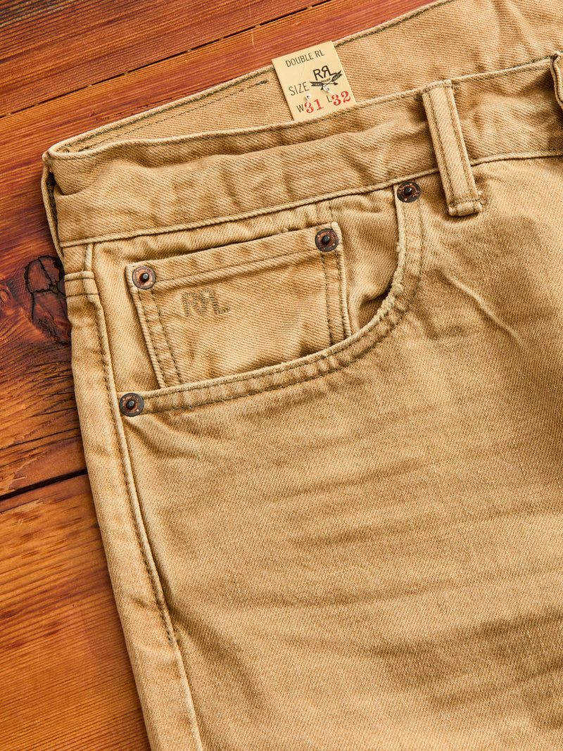 Vintage Tan 13.6oz Washed Denim - High Slim Fit