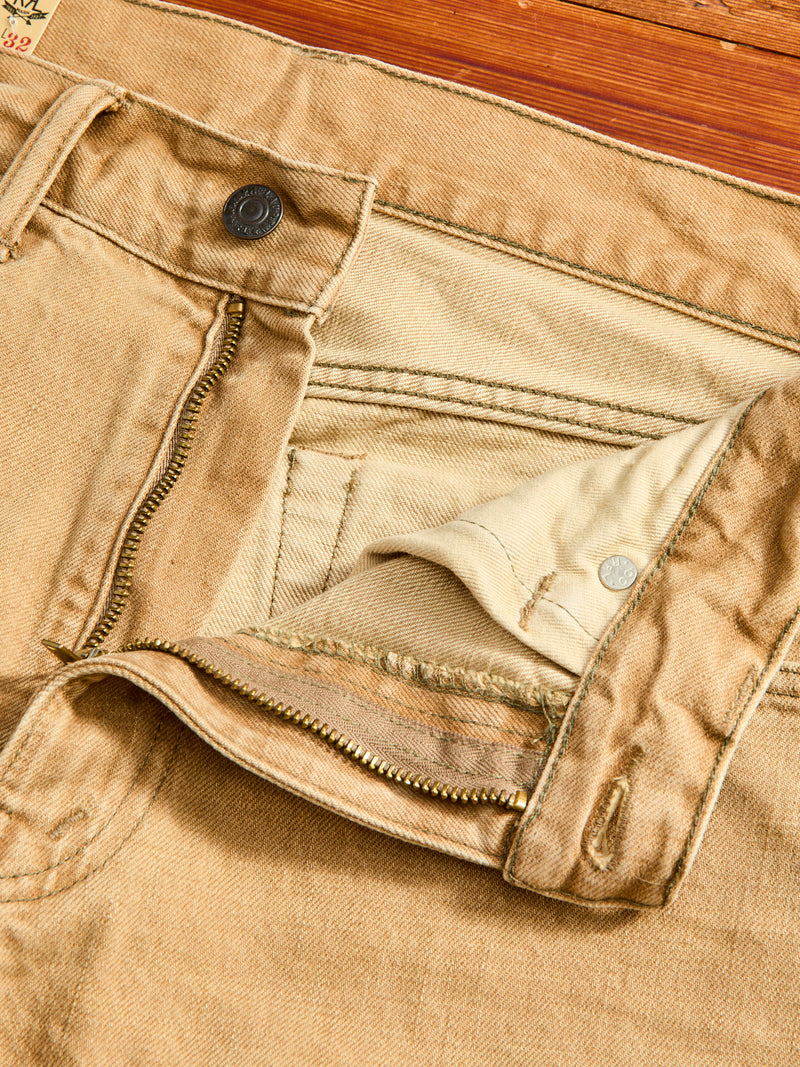 Vintage Tan 13.6oz Washed Denim - High Slim Fit