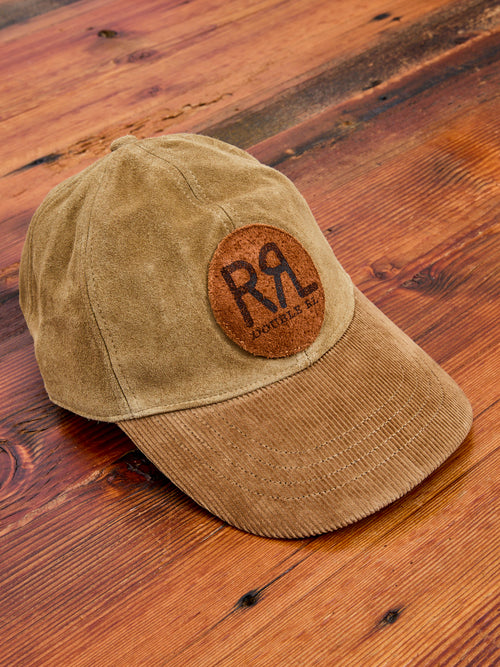 Ranch Logo Suede Cap in Tan