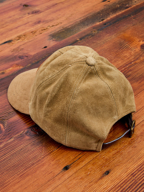 Ranch Logo Suede Cap in Tan