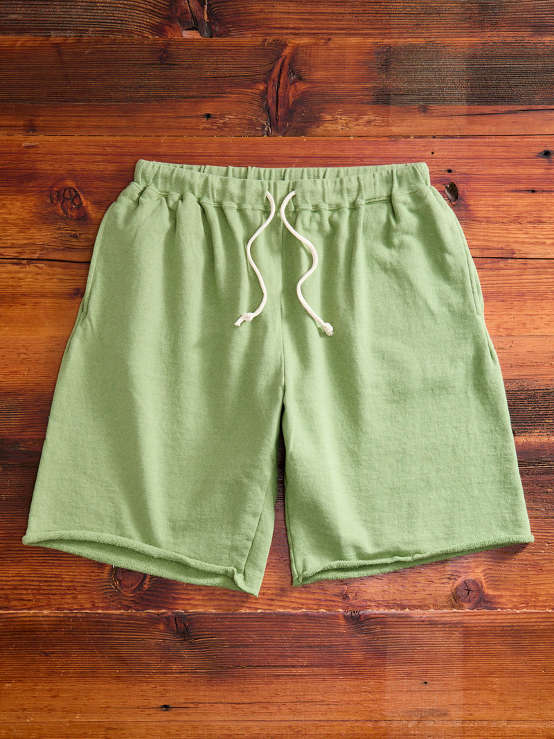 Lightweight Cutoff Sweatshort in Tea Green