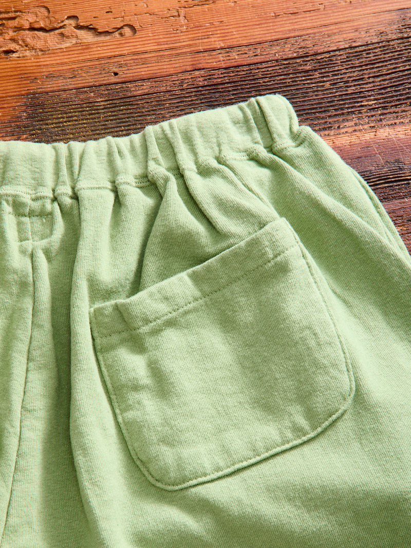 Lightweight Cutoff Sweatshort in Tea Green