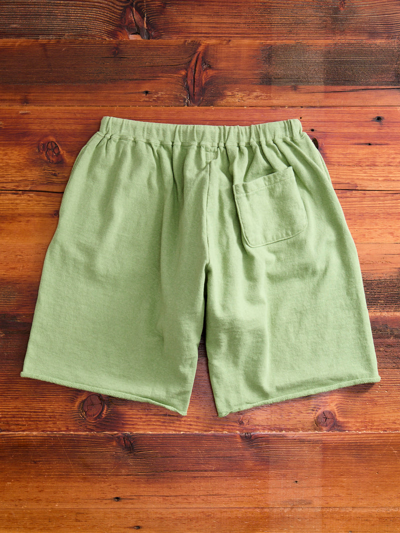 Lightweight Cutoff Sweatshort in Tea Green