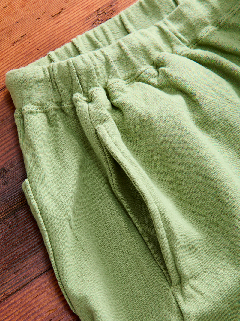 Lightweight Cutoff Sweatshort in Tea Green