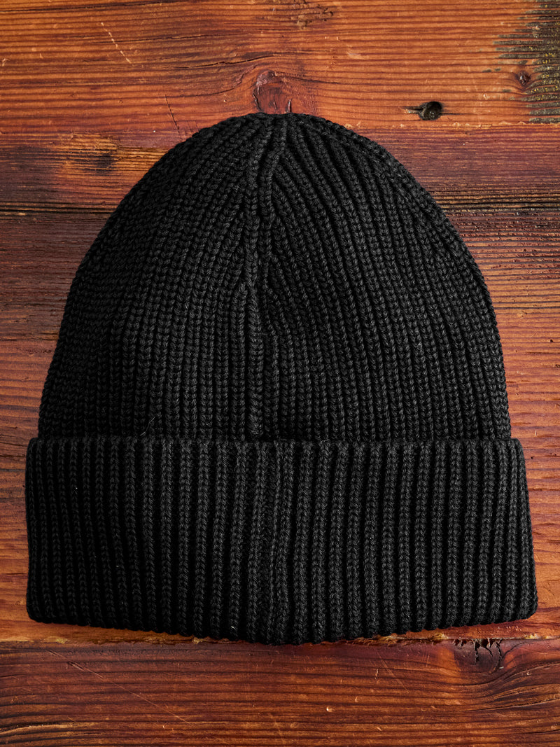 Cotton Watch Cap in Black