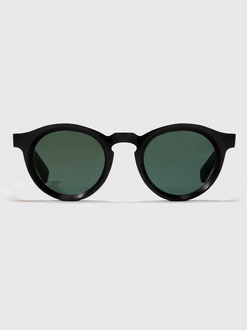 SP-01 "P3 Round" Sunglasses in Black/Green