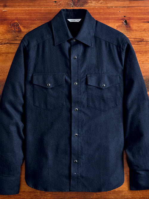 Snap Western Shirt in Midnight Shadow Stripe