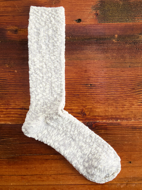 Light Slub Crew Sock in Grey