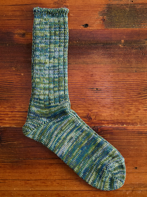 Melange Crew Sock in Seaweed