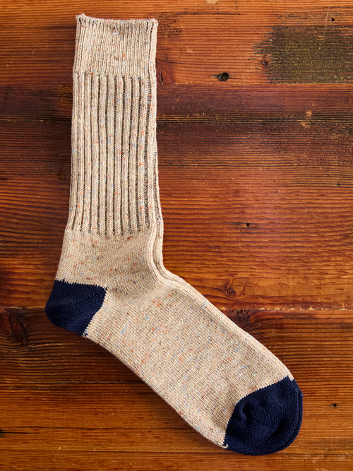 Tweed Nep Crew Sock in Beige