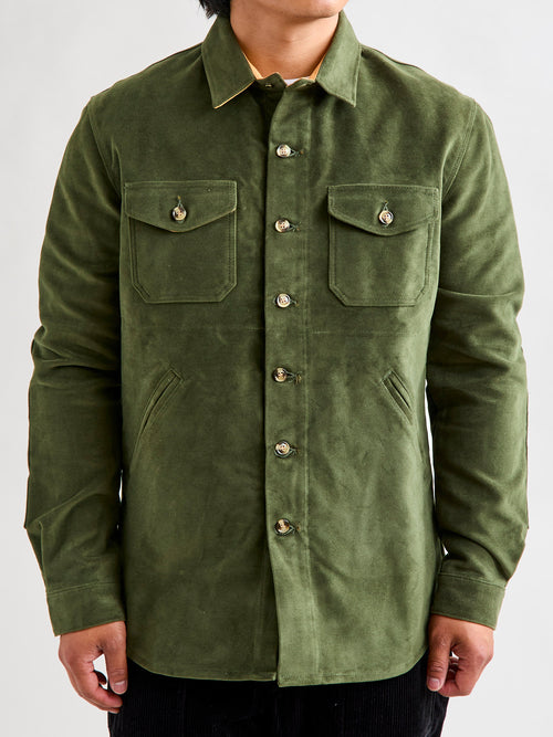 Crissman Overshirt in Loden Moleskin