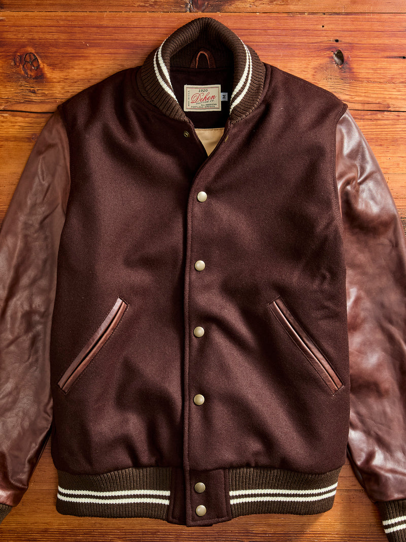 Varsity Jacket in Brown/Brandy