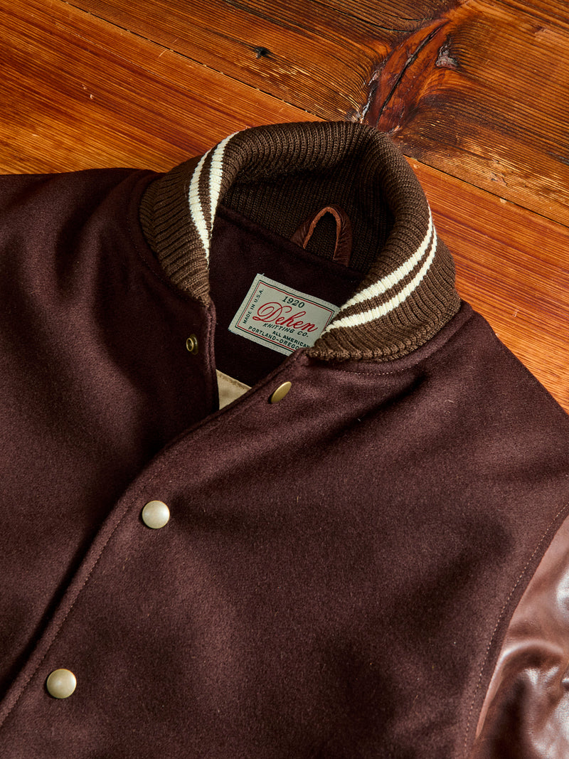 Varsity Jacket in Brown/Brandy