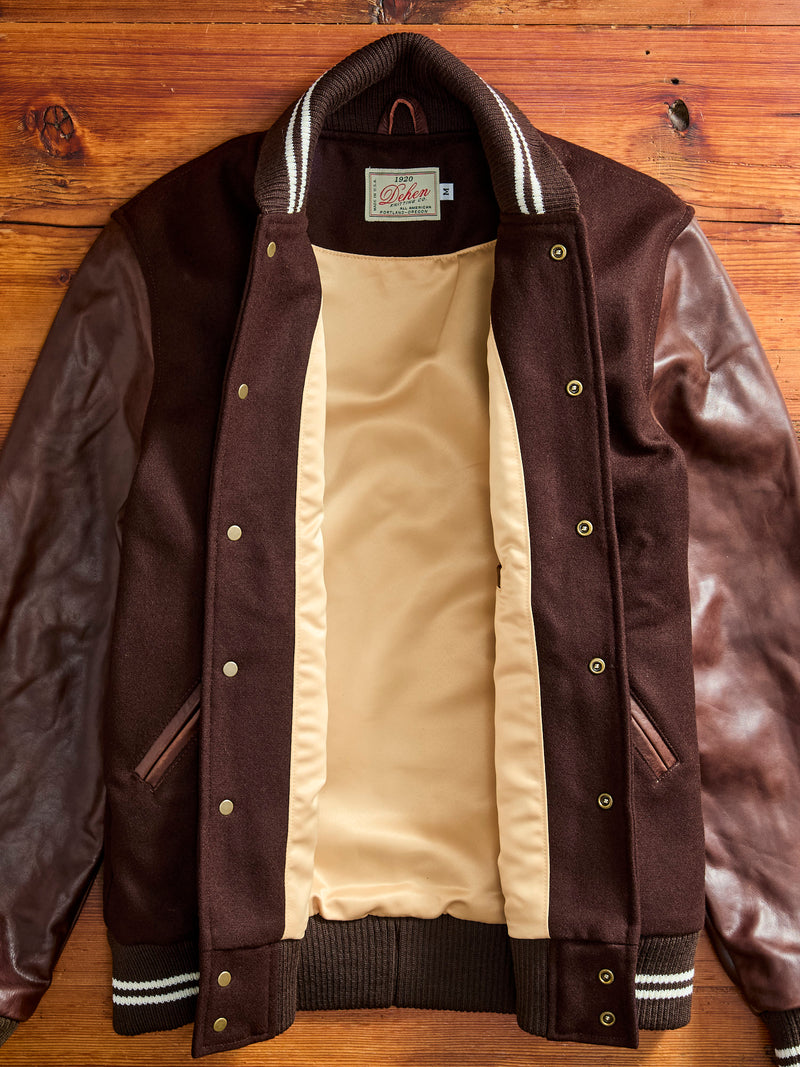 Varsity Jacket in Brown/Brandy