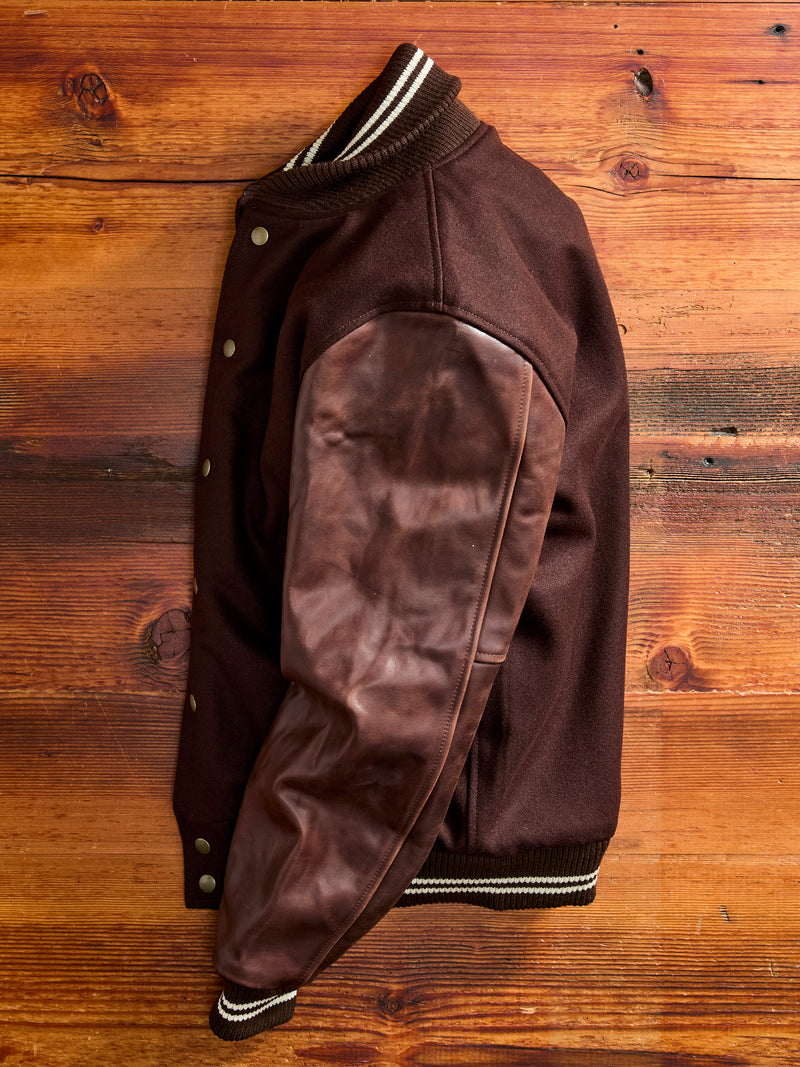 Varsity Jacket in Brown/Brandy