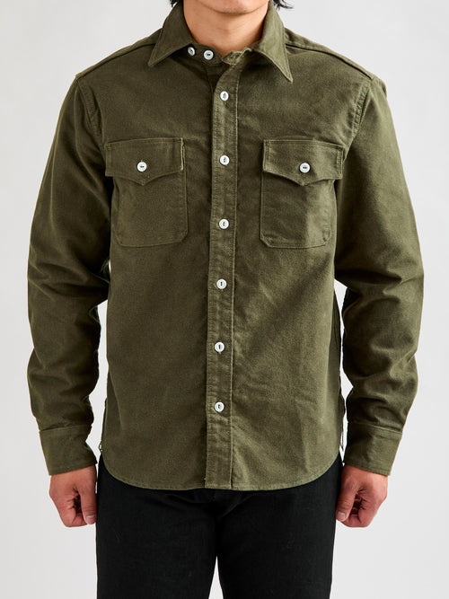 Scout Shirt in Olive Moleskin