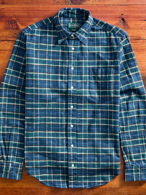 Cotton Slub Check Flannel in Blue