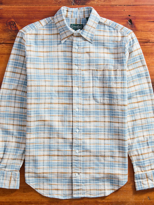 Cotton Slub Check Flannel in White