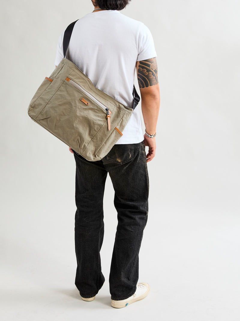 Root Shoulder Tote Bag in Beige