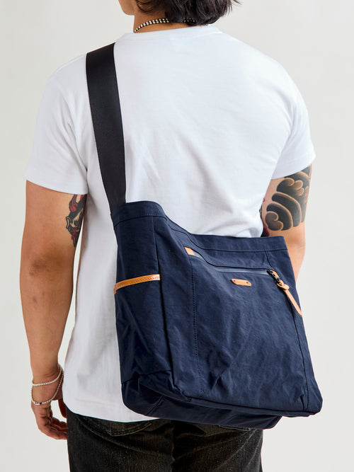 Root Shoulder Tote Bag in Navy