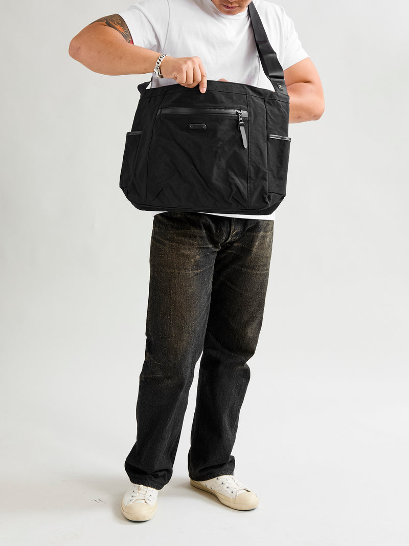 Root Shoulder Tote Bag in Black