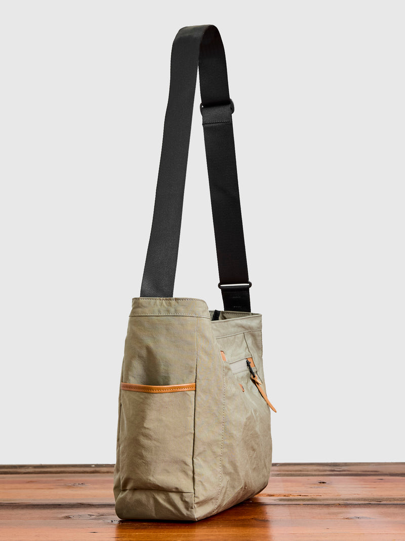 Root Shoulder Tote Bag in Beige