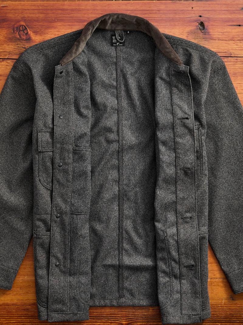 Relaxed Fit Oxford Coverall in Brown Herringbone