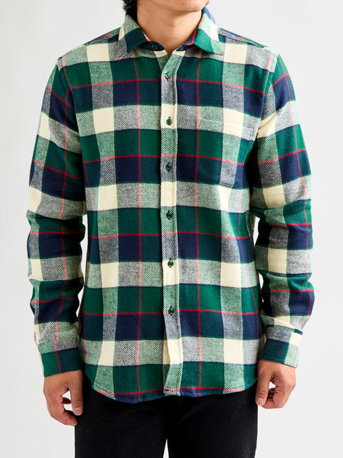 Bottle Button-Up Shirt in Blue Green