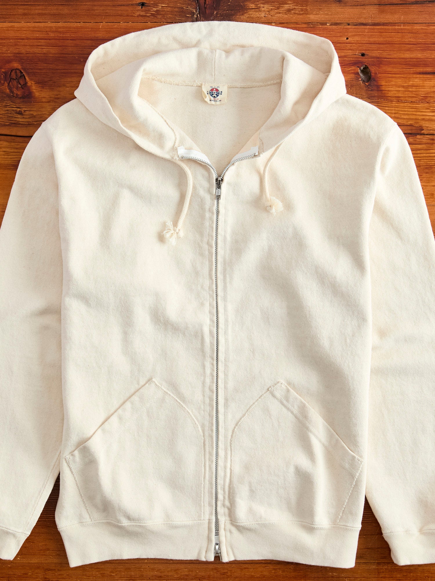 Extra Heavyweight Jersey Zip Hoodie in Natural Blue Owl Workshop