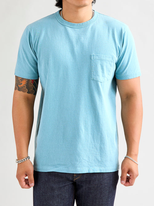 Pigment Dyed Pocket Tee in Stormy Sea